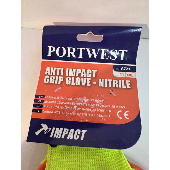 Portwest DX VHR Impact Gloves XXL Orange Green Black Ultimate Protection Cut Lev - Picture 5 of 5